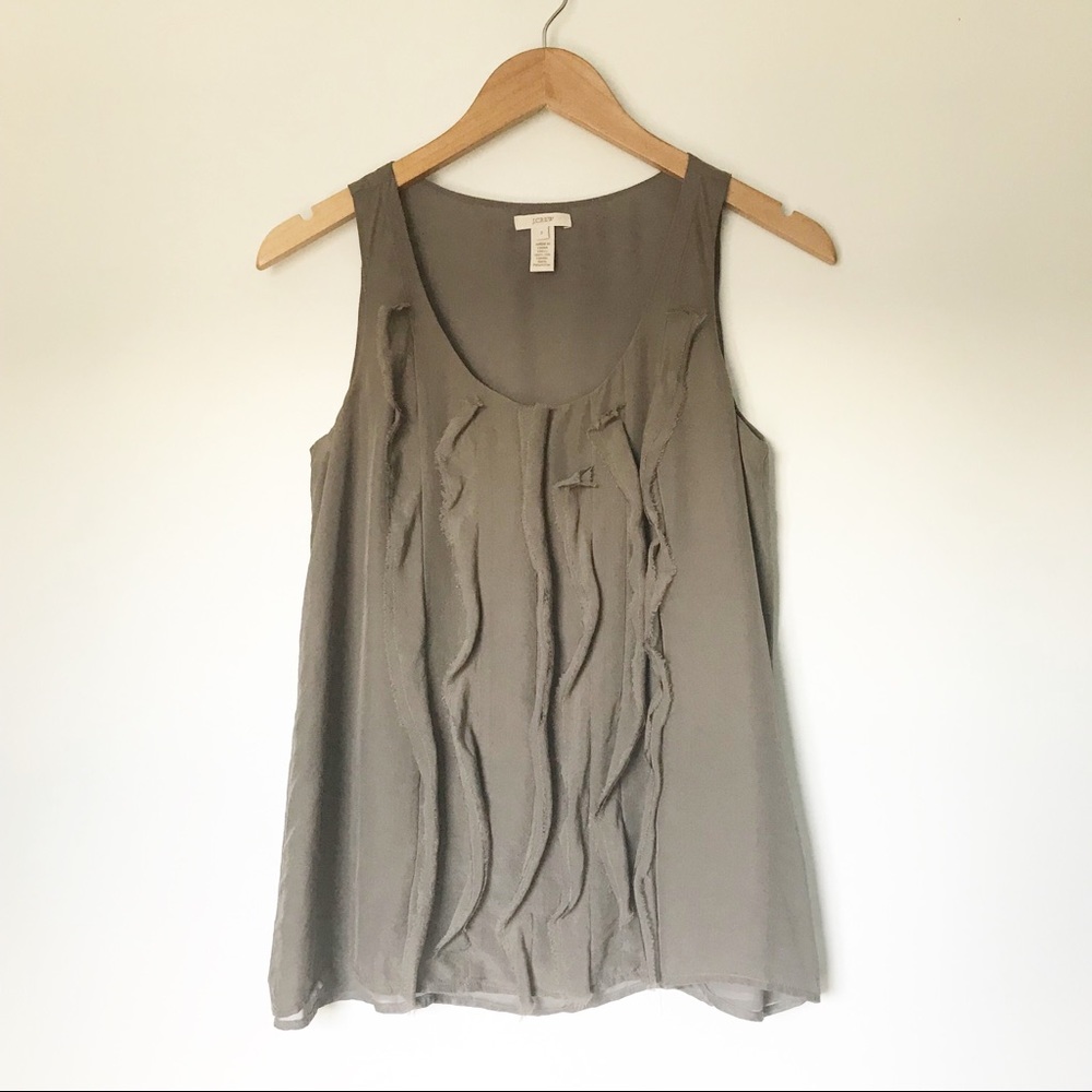 J. Crew Silk Sleeveless Shell Taupe Top - 2